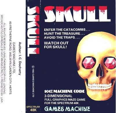 Skull box art for ZX Spectrum